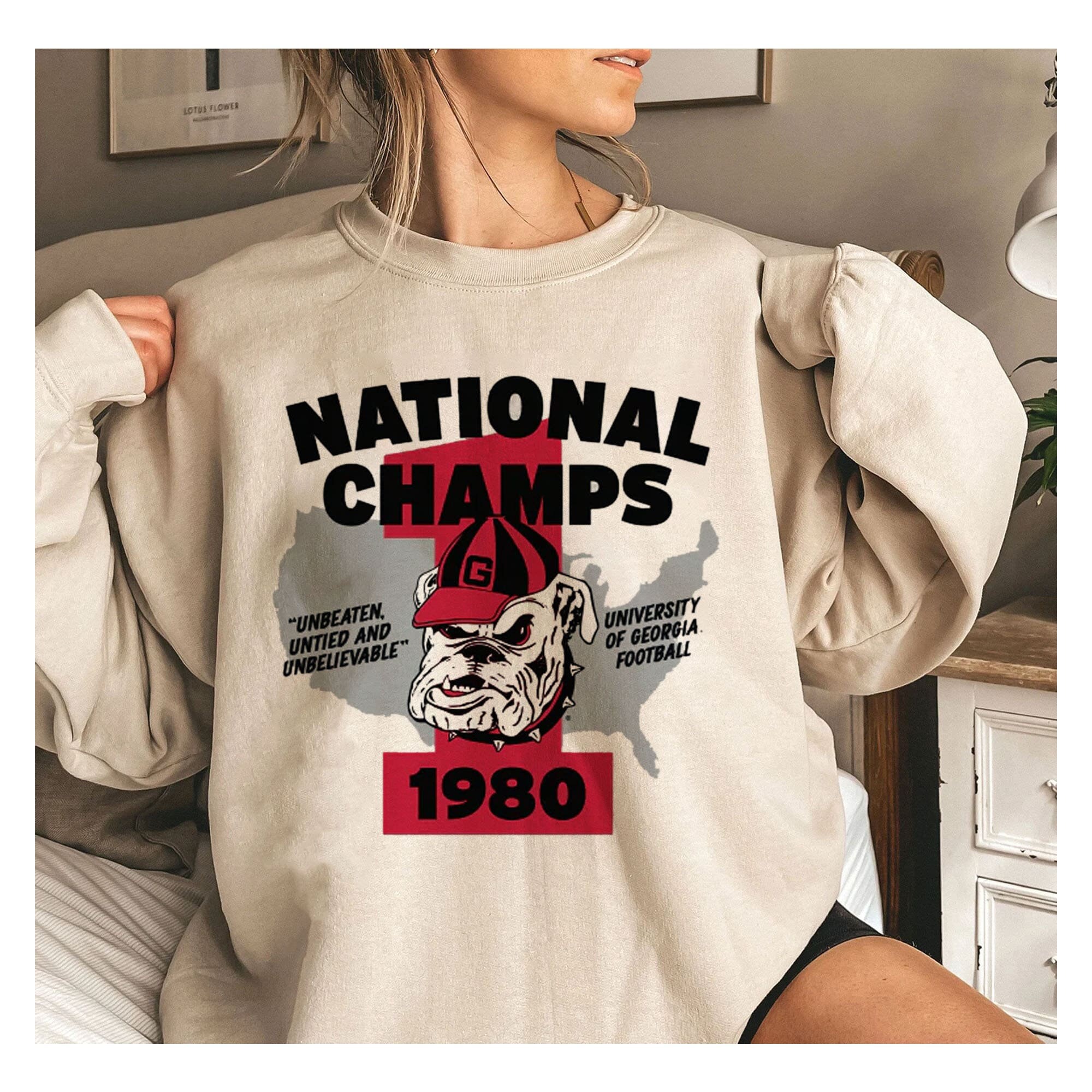 Discover Retro Georgia 1980 National Champs Crewneck Sweatshirt