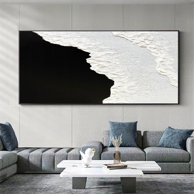 View of Black 3D Textured Art , Black Wall Art,black and White Abstract Art ...