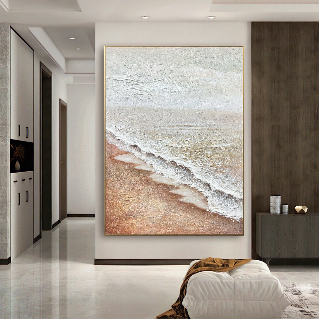 Large 3D Textured Ocean Paintinglarge Wall Decorabstract Sea Etsy