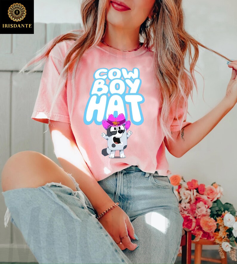 Bluey Muffin Cowboy Hat Comfort Colors® Shirt Bluey Etsy