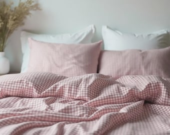 READY TO SHIP from Florida 2 Pink gingham сotton pillowcase King Queen Standard Euro Decoraive Toddler Multiple Sizes Available