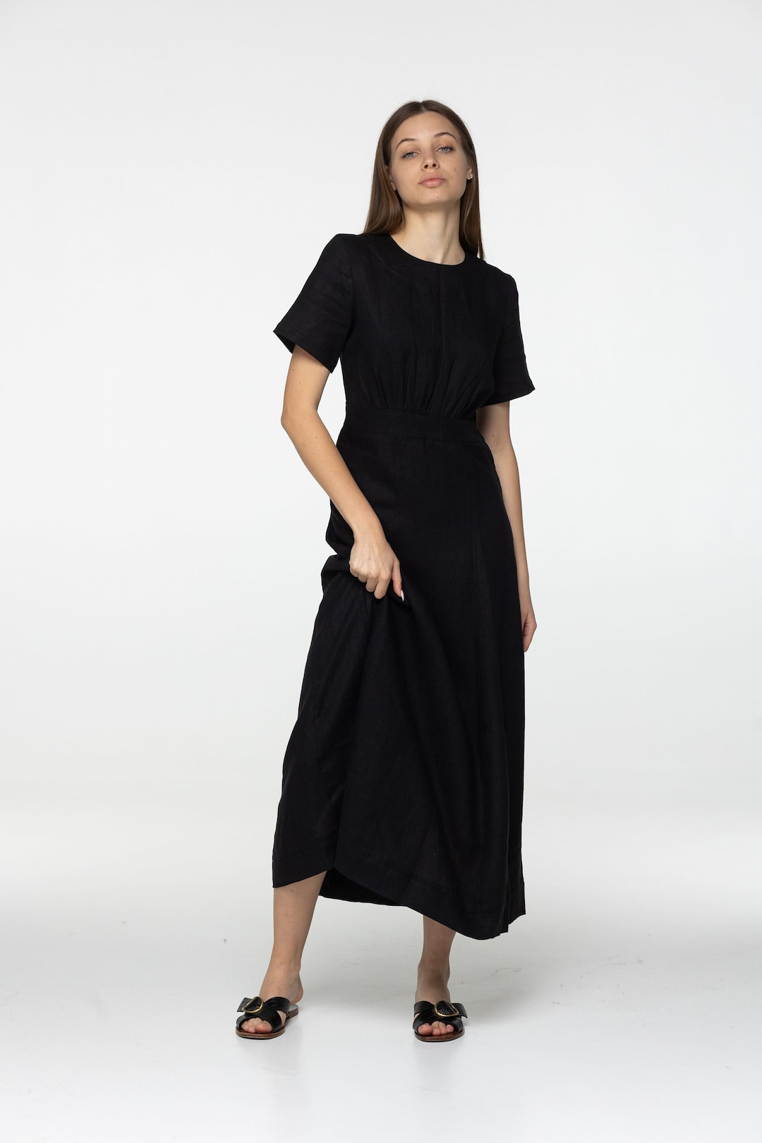 black tank dress midi Elchic Effortless Elegance Ribbed – ELCHIC EDIKTED Shredded Halter Stretch Color:Black, Red Baby Shower Dress-22511