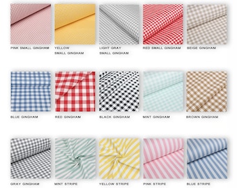 Sábana plana de algodón con cuadros vichy y rayas en 15 colores. 1 sábana plana de algodón, sábana de inspiración vintage estilo granja de Cottagecore Bedding.