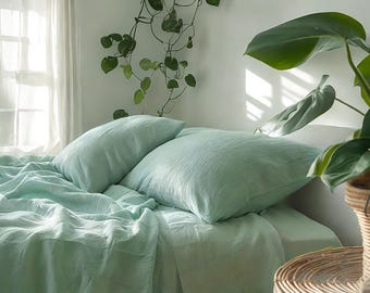 Sábana encimera de lino marino 1 sábana encimera Ropa de cama 100 % lino lavada a piedra para una comodidad natural