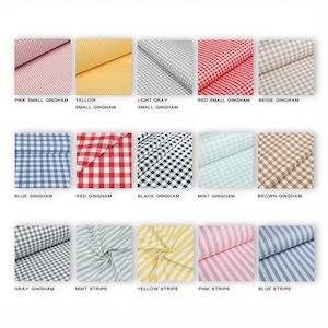 15 colors gingham and stripe cotton fitted sheet 1 Fitted Sheet Soft 100% Cotton Sheet with Elastic Corners, Cottagecore
