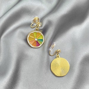 Summer Vacay Vibe Colourful Lemon Decor Dangle Drop Earring Pushback Clip On Available Statement Earring Bridesmaid Birthday Gift For Her image 4