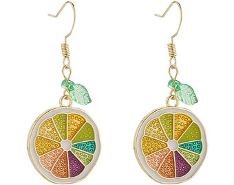 Summer Vacay Vibe Colourful Lemon Decor Dangle Drop Earring |Pushback Clip On Available |Statement Earring |Bridesmaid Birthday Gift For Her