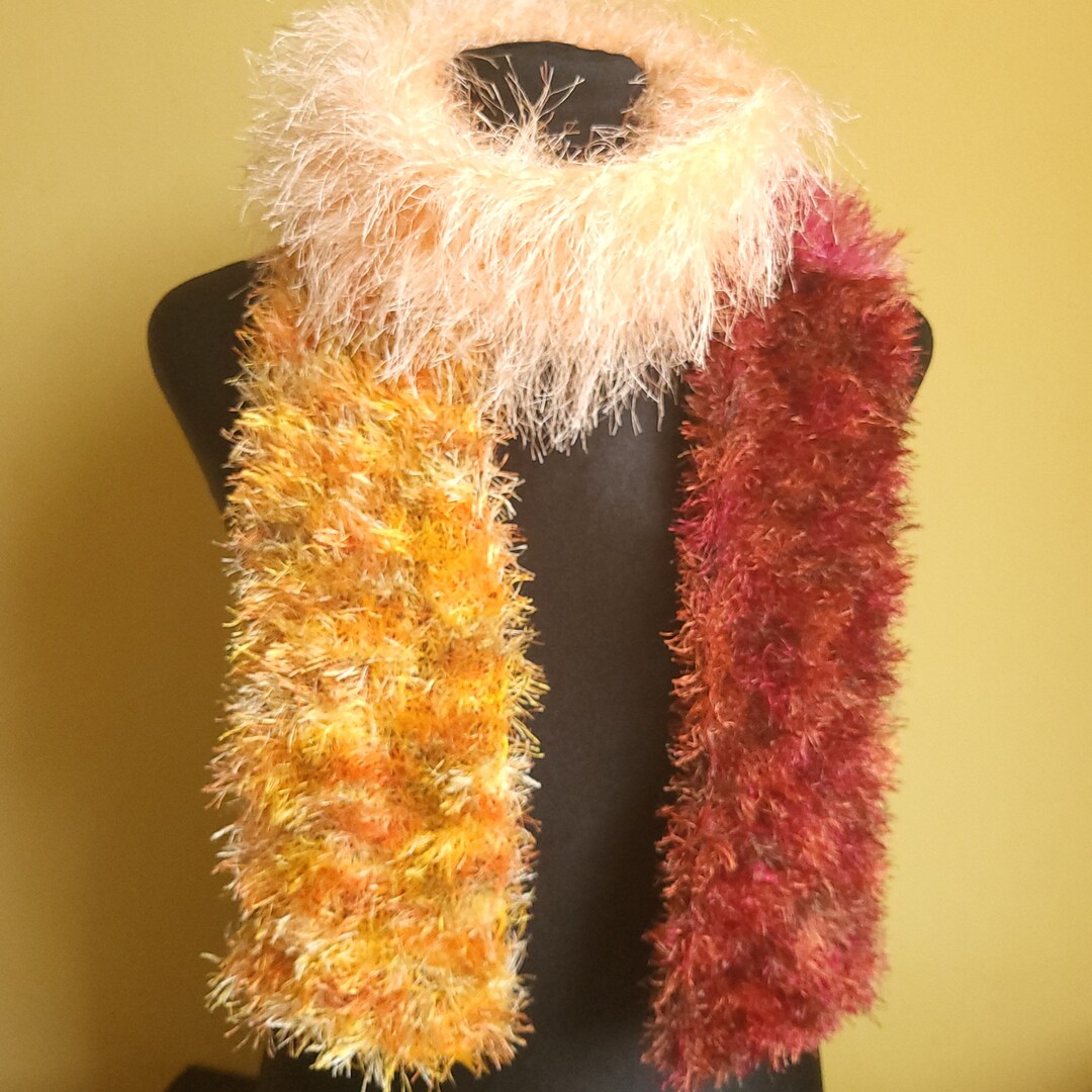 Multicolored Scarf Eyelash Yarn Boa Y2K Fashion Scarf Fuzzy Boa Etsy