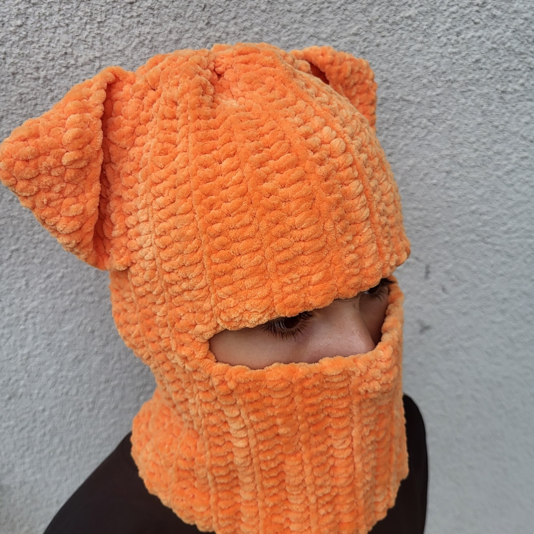 Fox Ears Balaclava Crochet Balaclava Teens Fall Accessory Etsy