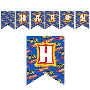 Instant Download Printable Race Car Theme Birthday Party Banner ...