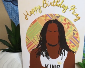 Black Man Birthday Card, Black man with dreads, Black Greeting Cards, Classy, Ethnic, Diverse, African American Black Man with locs