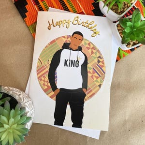 Tarjeta de cumpleaños de niño negro, niño negro, tarjetas de felicitación negras, con clase, étnico, diverso, niño negro afroamericano