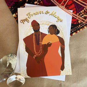 Cartão de casal negro africano, casal negro, amor negro, elegante, étnico, diverso, cartão negro afro-americano, cartão de casal