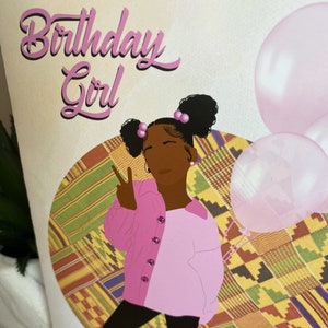 Black Girl Teen – Biglietto d'auguri con diamanti, Ragazza nera, Biglietti d'auguri neri, Ragazza nera etnica, diversificata, afroamericana con trecce
