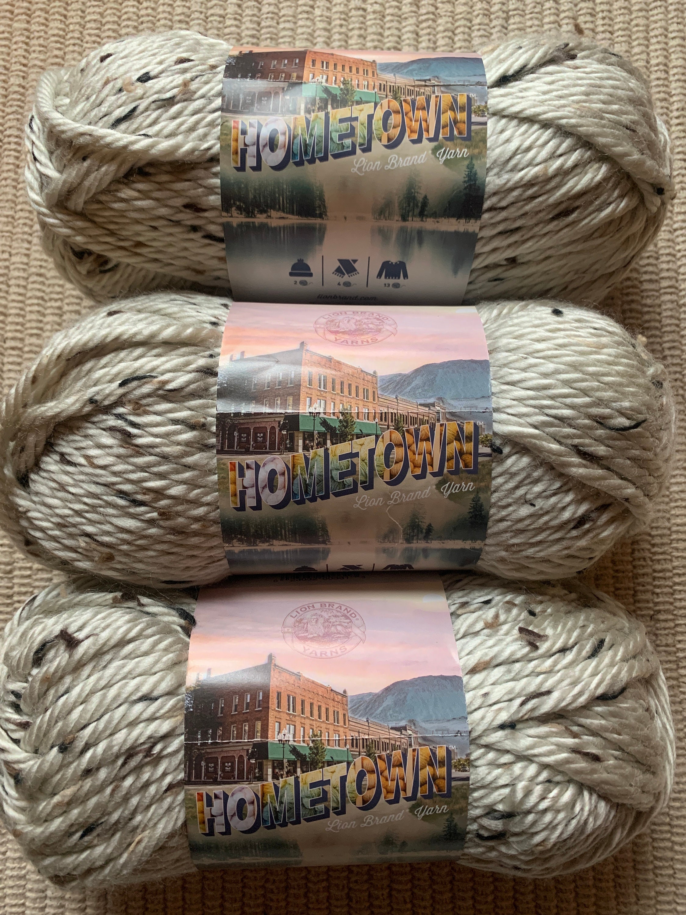 3 Pack Lion Brand Hometown Yarn, Aspen Tweed 