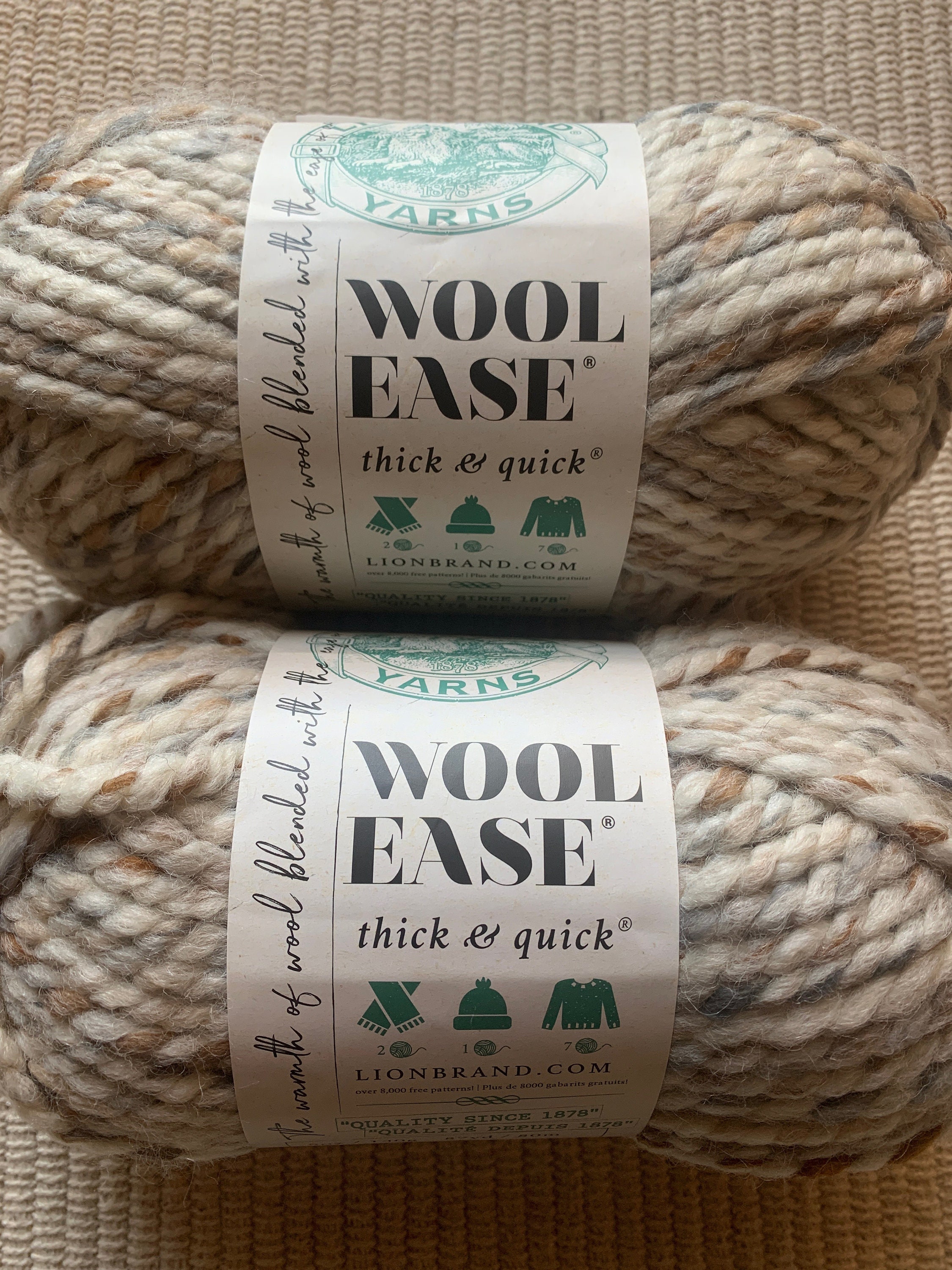 Lion Brand Yarn lion brand yarn wool-ease thick & quick yarn, soft and  bulky yarn for knitting, crocheting, and crafting, 3 pack, blossom