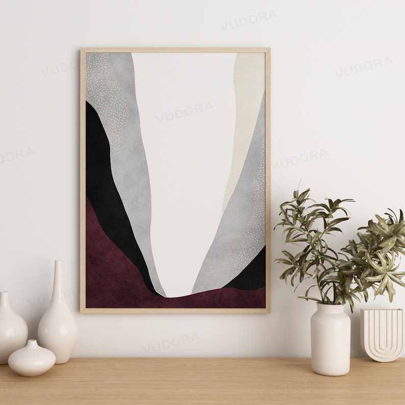 Burgundy Wall Art, Set of 2 Wall Art, Geode Wall Art, Prints Wall Art