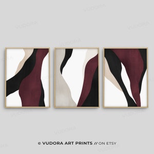 Borgogna Wall Art, Geode Wall Art, Prints Wall Art, Abstract Purple Art, Dark Red Wall Art, Set di 3 Wall Art, Scarlet Crimson Red Agate Art