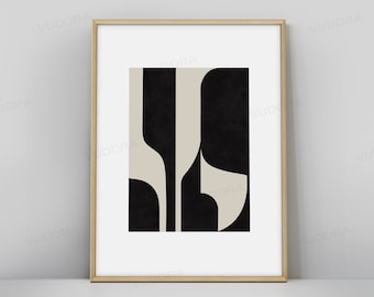 Printable Wall Art, Minimalistic Art, Minimal Wall Art, Black Beige Art, Neutral Wall Art, Nordic Wall Art, Abstract Poster, Mid Century Art