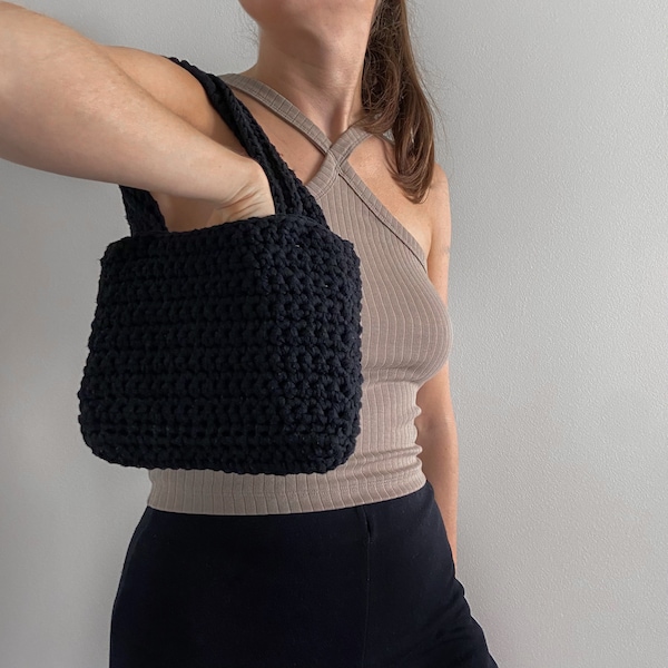 Crochet Chunky Bag Pattern, Crochet Shoulder Purse, Crochet Two Strap Shoulder Bag, Chunky Yarn Purse, Cunky Crochet Bag Pattern