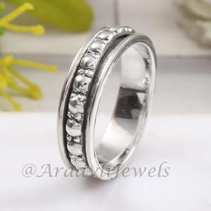 Elegant Spinner Ring, Minimalist Band Ring, Fidget Ring, Spinning ring, Meditation Ring, 925 Sterling Silver ring, Anxiety Ring, Worry Ring