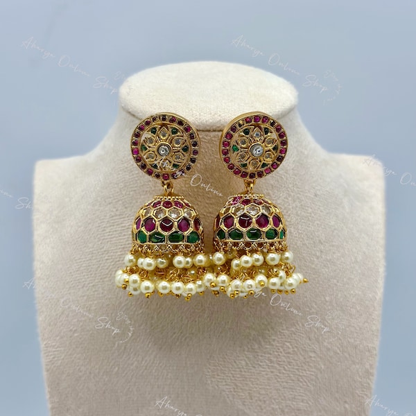 Kavitha - Premium Jewelry- DIAMOND STYLE COLLECTION - Jhumka - Indian Earring