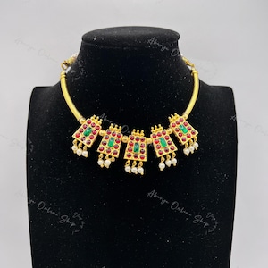 Preethy - Handmade classical kemp design neckwear, choker- in different numbers and colors - made in India