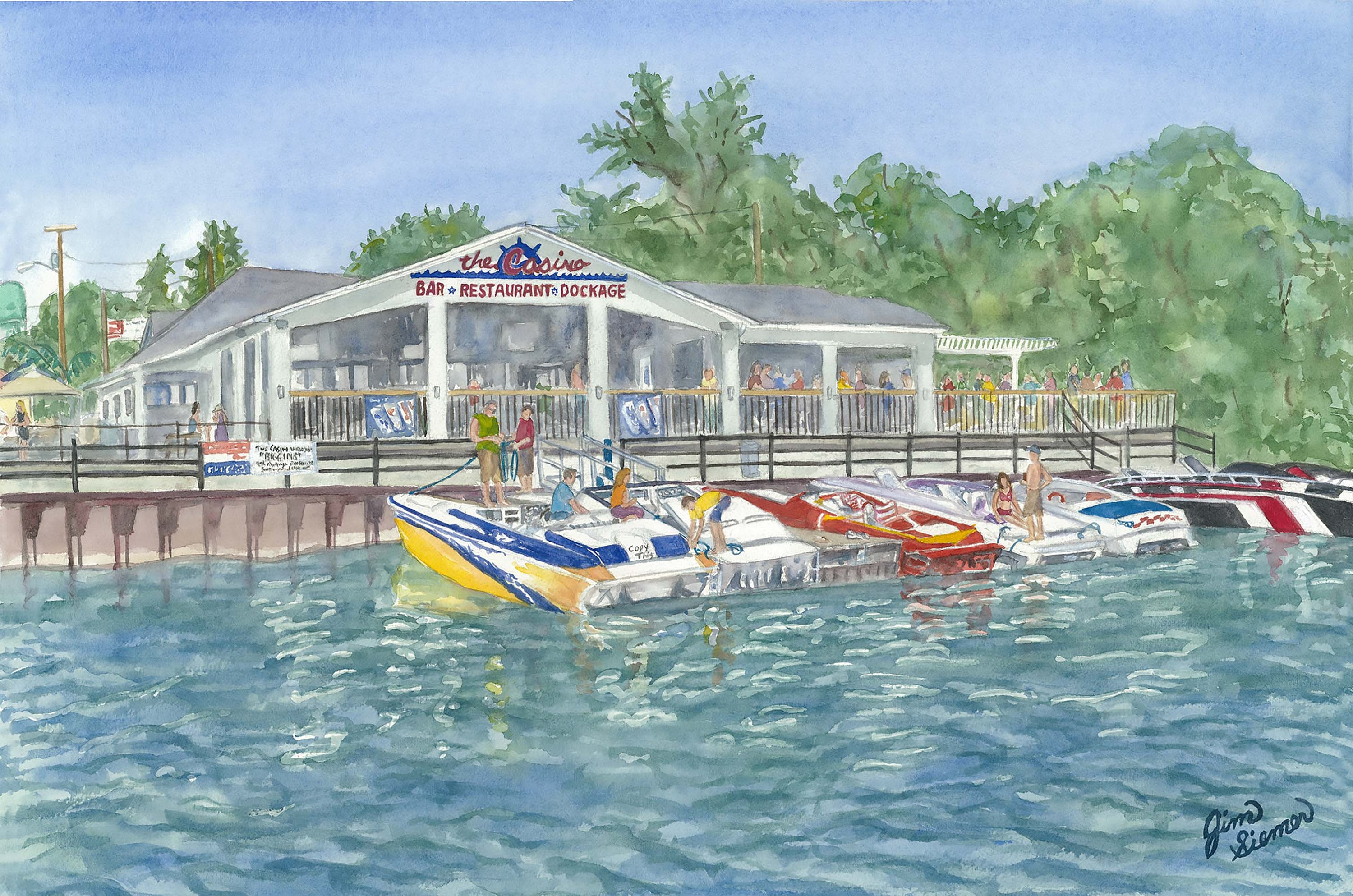 The Casino Bar on Kelleys Island, Kelleys Island, Lake Erie Watercolor