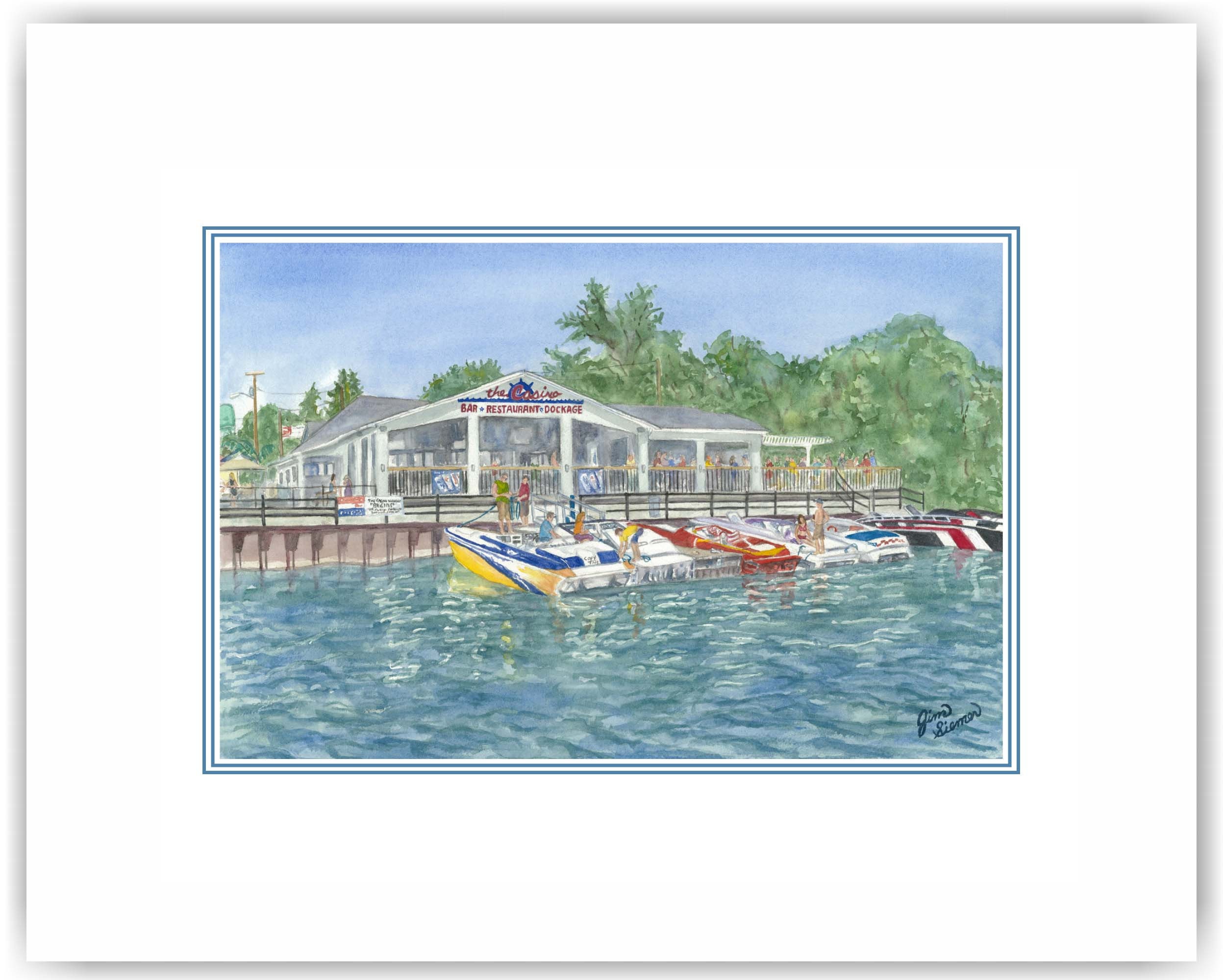 The Casino Bar on Kelleys Island, Kelleys Island, Lake Erie Watercolor