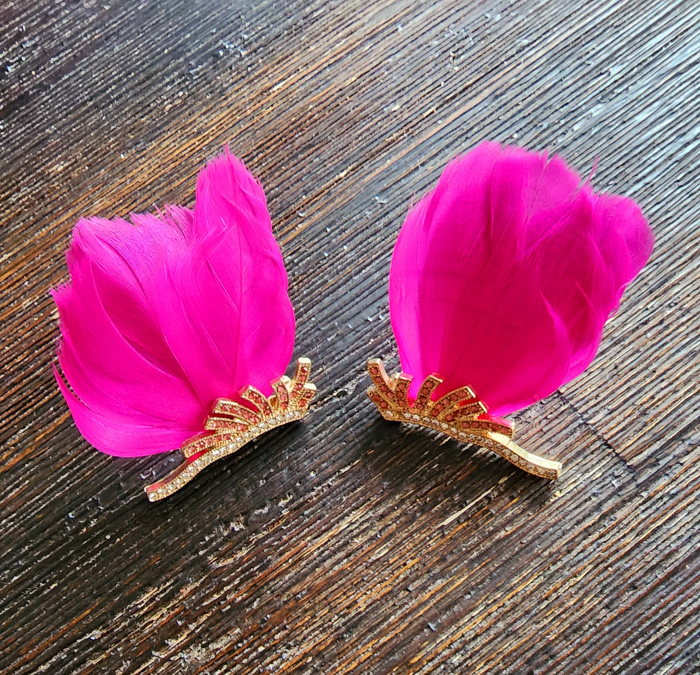 Pink and Bronze Genuine Leather Feather Earrings – The A to Z Boutique