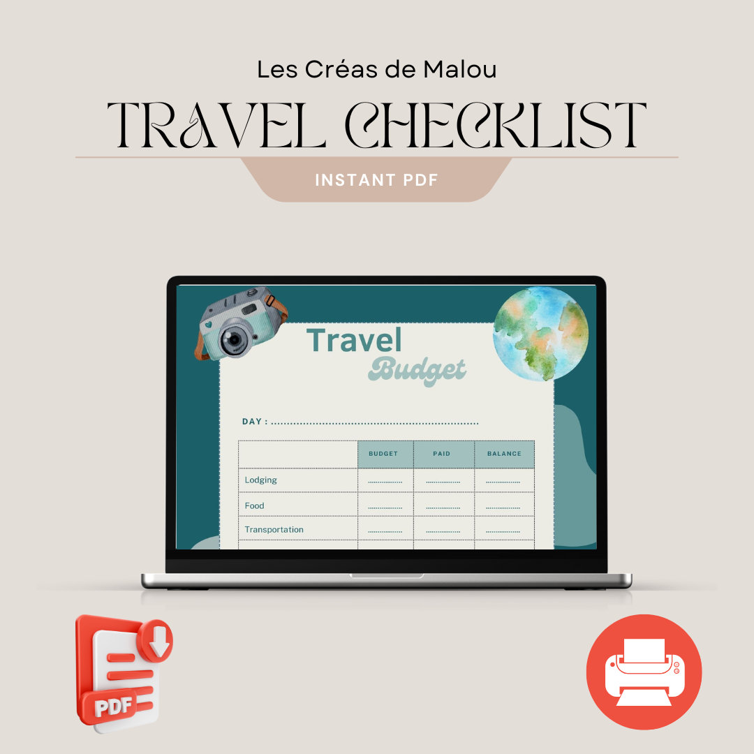 Downloadable and Printable Travel Checklist PDF: Stay Organized On-the ...