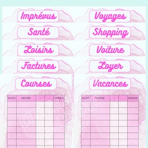 Printable, to print - budget trackers envelopes to print - Budget envelopes A6
