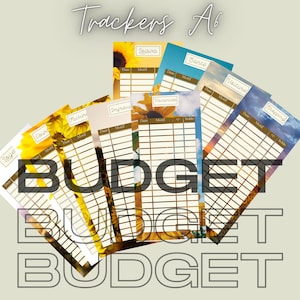 Imprimable, à imprimer- trackers budget tournesol - 9 fiches suivi gestion budgétaires trackers - Budget enveloppes - français
