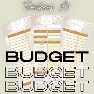 trackers budget boho - 3 fiches suivi mensuel mois gestion budgétaires personnel familial trackers - Budget enveloppes - français