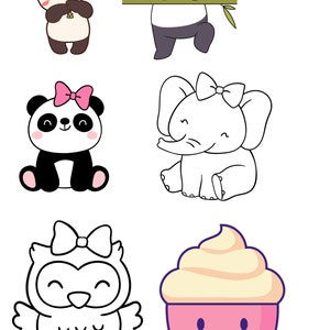 Printable template board for 3D Pen model - animals animals elephant panda cubs - 3D pen printable pdf - easy beginners children cute