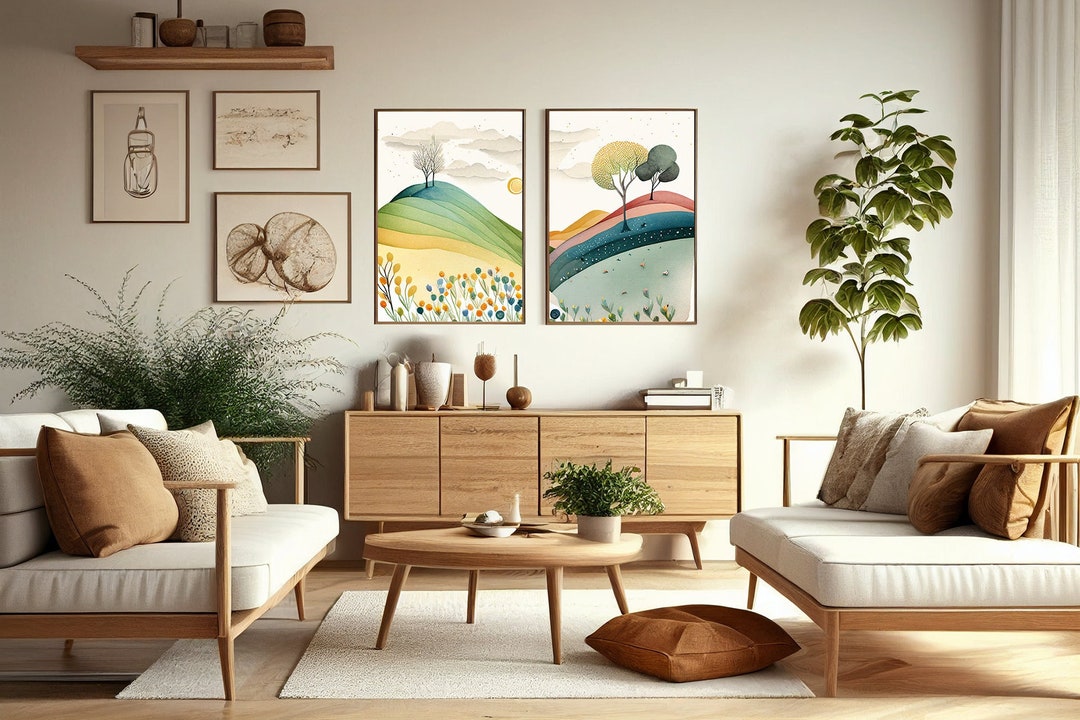 Nursery Wall Art Set of 2 Childs Room Prints Living Room Art Set