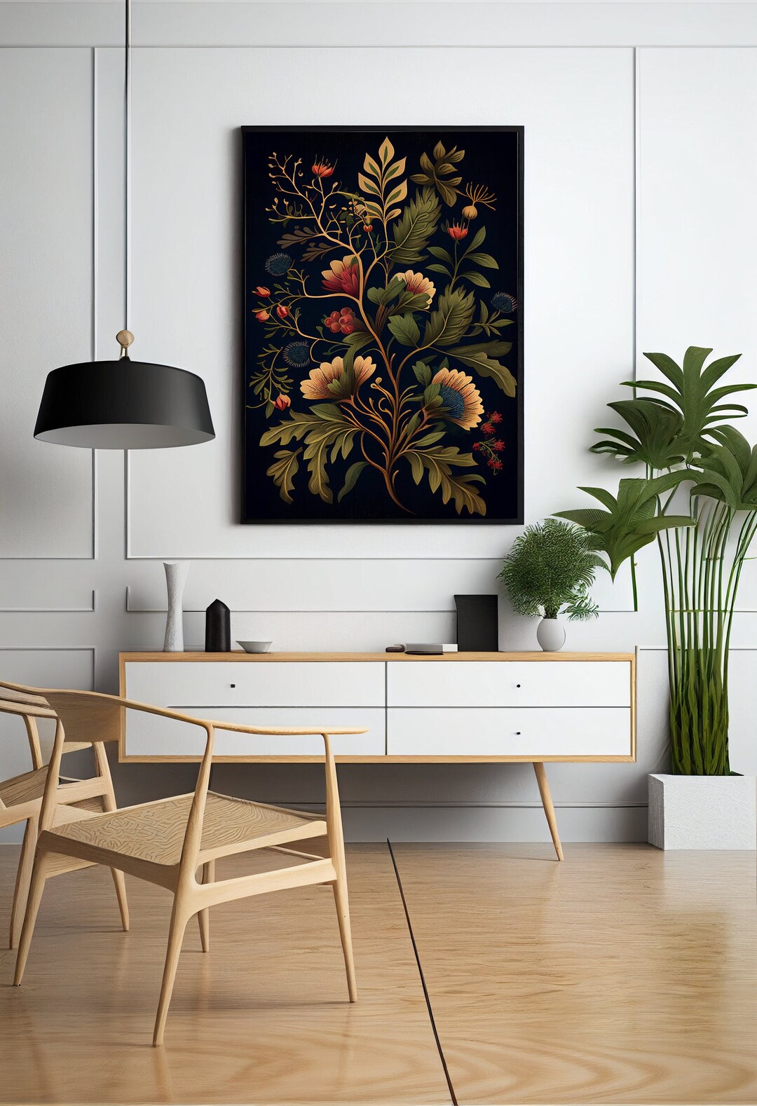 Botanical Print Flower Wall Art Living Room Art Kitchen Decor Floral ...