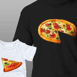 Koszulka Pizza Family Matching Family Look Koszulka Baby Dad Dopasowane ubrania Mężczyźni i chłopcy Zabawna koszulka | ORGANIC