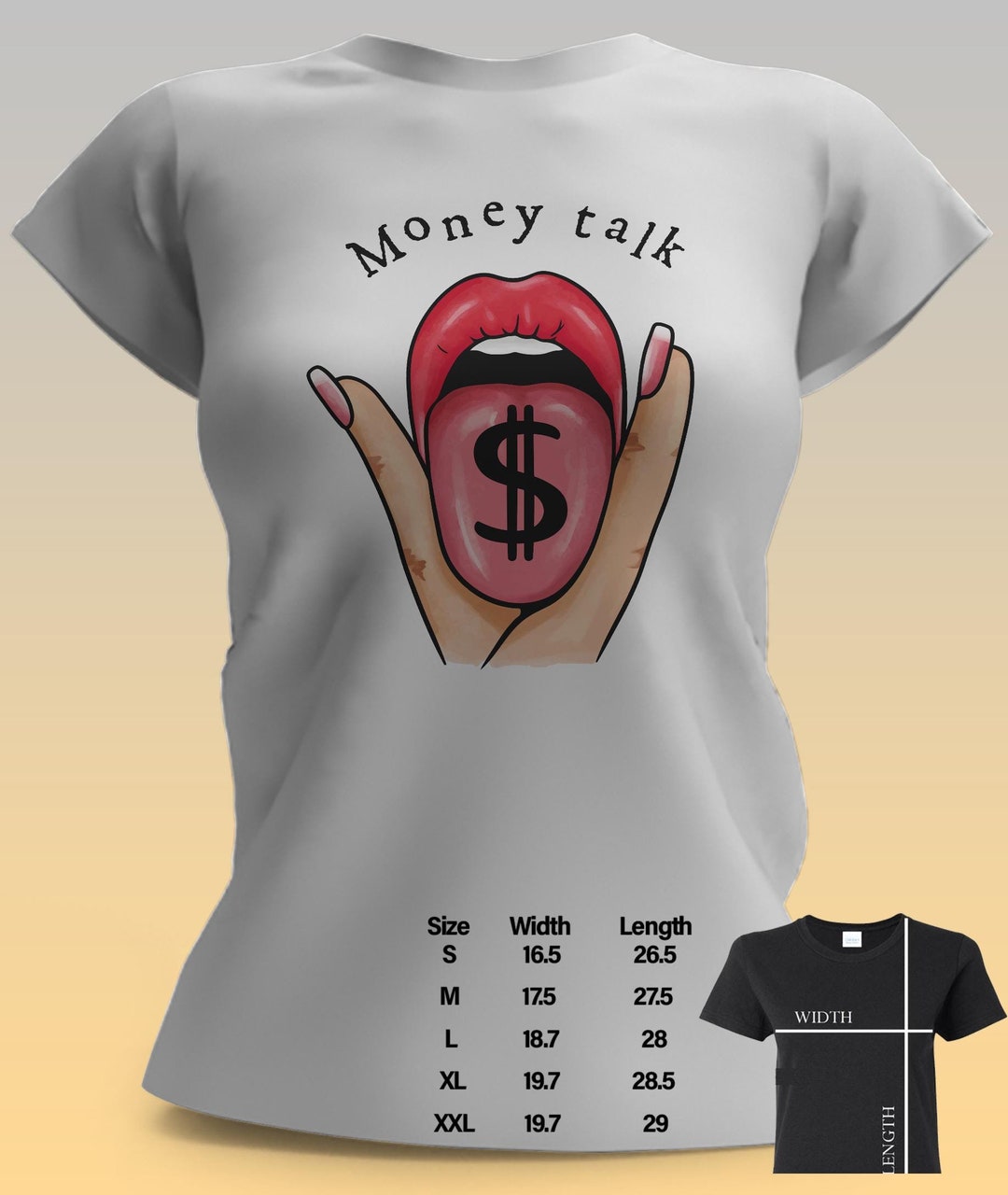 Money Talk Graphic Tee: Tongue Out Dollar Sign - Ladies Gift Top - Etsy  Australia