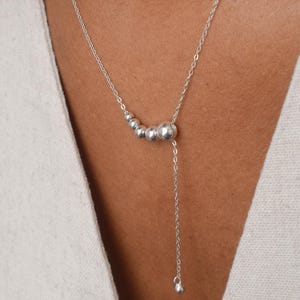 Women&#39;s Silver Pendant Necklace: Minimalist Layering Silver Jewelry, Dainty Elegant Mother&#39;s Necklace, Bridesmaid Gift for Her
