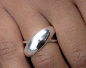 Anillo de plata de ley grueso para ella, joyería apilable de declaración Dantiy, anillo vanguardista grueso ajustable 925, regalo para ella, regalo del Día de las Madres