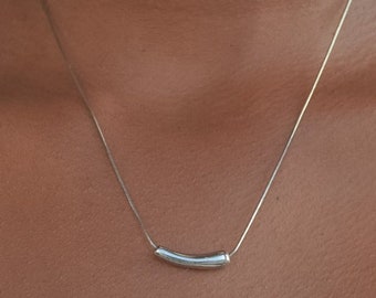 Collana con ciondolo gioielli in argento, collane a catena in argento 925, regalo minimalista unico per le donne, regalo di anniversario d'argento per lei, regali di compleanno