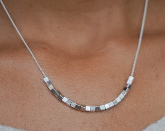 Collar de plata de ley para mujer, delicada joyería de cadena de plata 925, collar colgante de declaración simple, regalo para ella, regalo del Día de las Madres