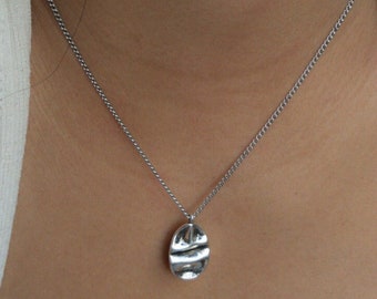 Collana con ciondolo in argento per donne, catena minimalista in argento sterling 925, gioielli delicati dal look perfetto, regali delicati, regali di compleanno, regalo per la mamma