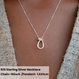 Silver Pendant Jewelry Necklace, 925 Silver 16inch Chain Necklace for Women, Unique Special Valentines Day Gift for Her, Anniversary Gift image 3