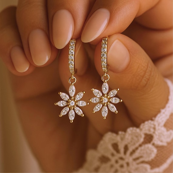 Orecchini A Forma Di Fiore In Argento Sterling 925, Per Donne
