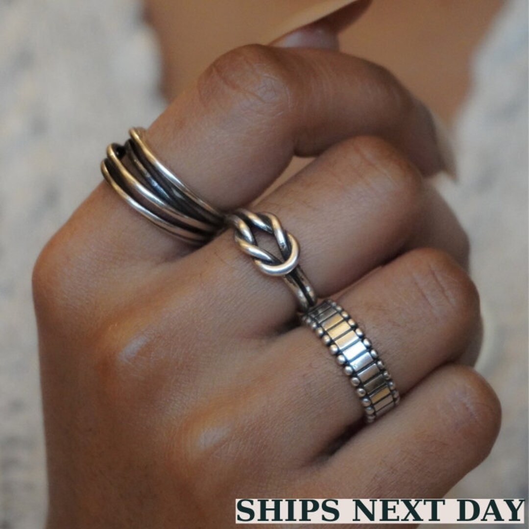Sterling Silver Stacking Rings, Statement Dainty Rings for Women ...