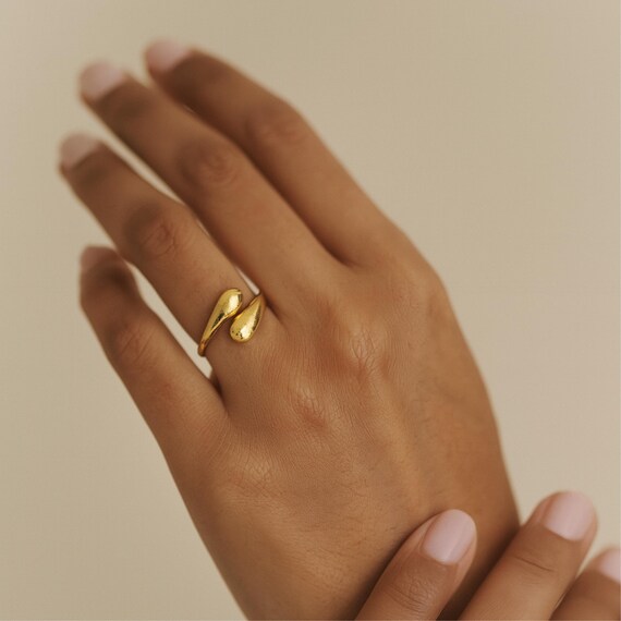 3PCS Doe Chunky Rings For Woen 18K Gold Plated Stateent Ring Thick Doe Chunky Rings Braided