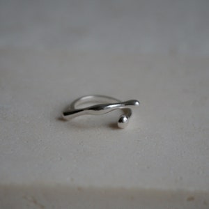 Silber Statement Ring, klobiger Sterling Silber Ring, Edgy stapelbar Ring Schmuck, minimalistisches Geschenk für sie, zierliche verstellbare Boho Ringe Bild 5