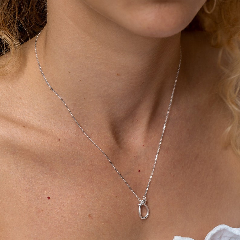 Collana di gioielli con ciondolo in argento, collana a catena in argento 925 da 16 pollici per donne, regalo speciale unico per San Valentino per lei, regalo di anniversario immagine 4